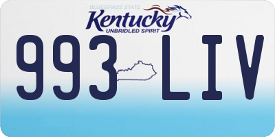 KY license plate 993LIV