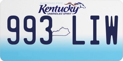 KY license plate 993LIW