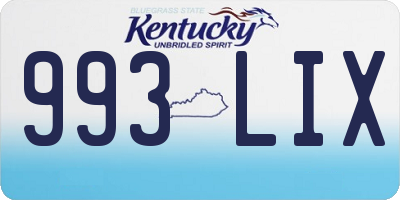 KY license plate 993LIX