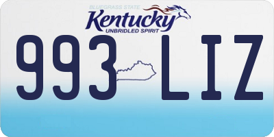 KY license plate 993LIZ