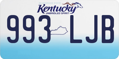 KY license plate 993LJB