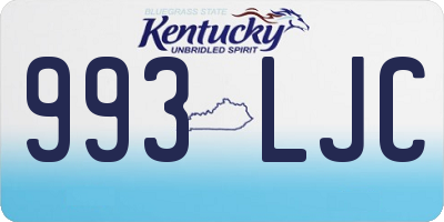 KY license plate 993LJC