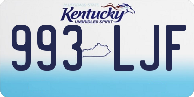 KY license plate 993LJF
