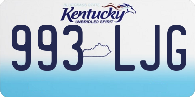 KY license plate 993LJG