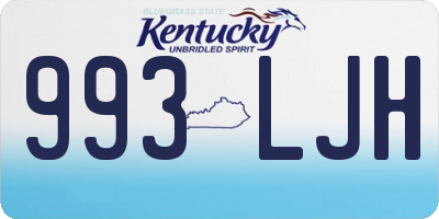 KY license plate 993LJH