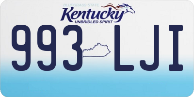 KY license plate 993LJI