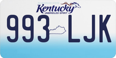 KY license plate 993LJK