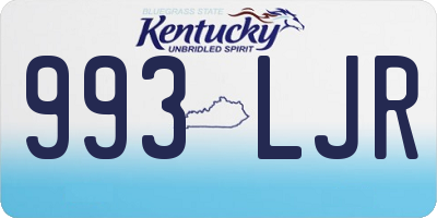 KY license plate 993LJR