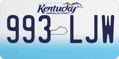 KY license plate 993LJW
