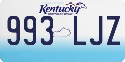 KY license plate 993LJZ