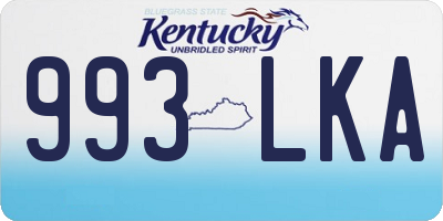 KY license plate 993LKA