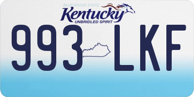 KY license plate 993LKF