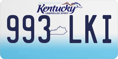 KY license plate 993LKI