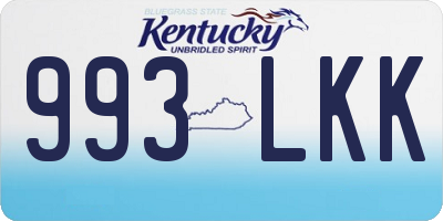 KY license plate 993LKK