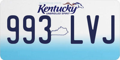 KY license plate 993LVJ