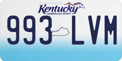 KY license plate 993LVM