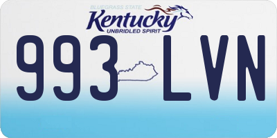 KY license plate 993LVN
