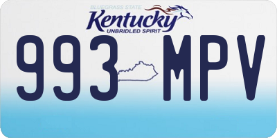 KY license plate 993MPV