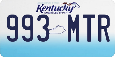 KY license plate 993MTR