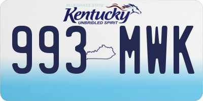 KY license plate 993MWK