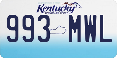 KY license plate 993MWL