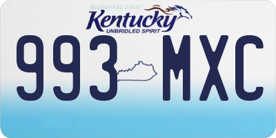KY license plate 993MXC