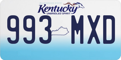 KY license plate 993MXD