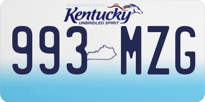 KY license plate 993MZG