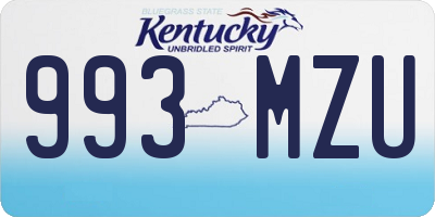 KY license plate 993MZU