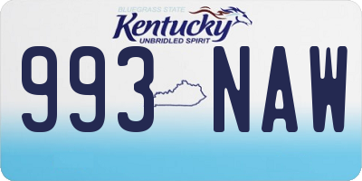 KY license plate 993NAW