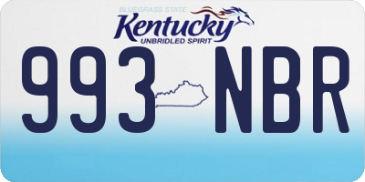 KY license plate 993NBR