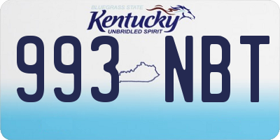 KY license plate 993NBT