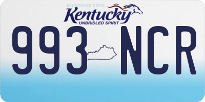 KY license plate 993NCR