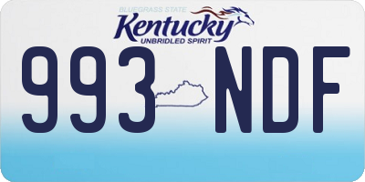KY license plate 993NDF