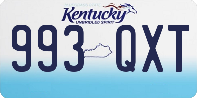 KY license plate 993QXT