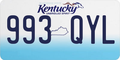 KY license plate 993QYL