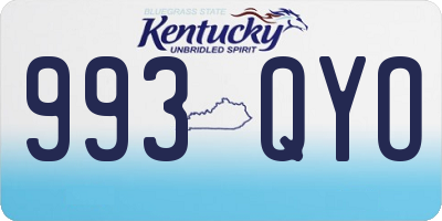 KY license plate 993QYO