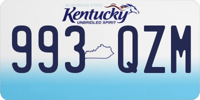 KY license plate 993QZM