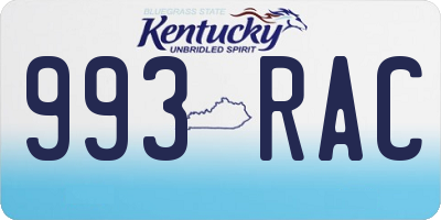 KY license plate 993RAC