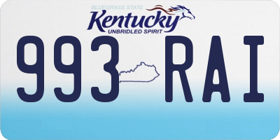 KY license plate 993RAI