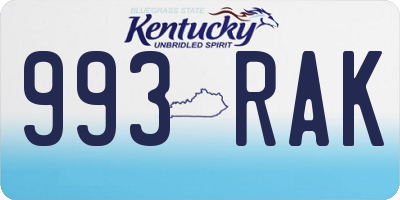 KY license plate 993RAK