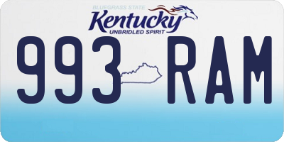 KY license plate 993RAM