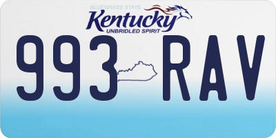 KY license plate 993RAV