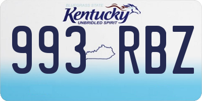 KY license plate 993RBZ