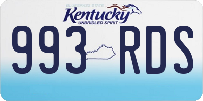 KY license plate 993RDS