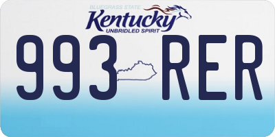 KY license plate 993RER