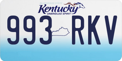 KY license plate 993RKV