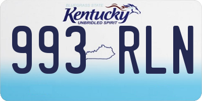 KY license plate 993RLN