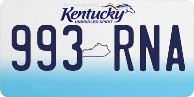 KY license plate 993RNA