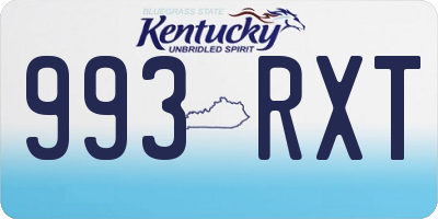 KY license plate 993RXT